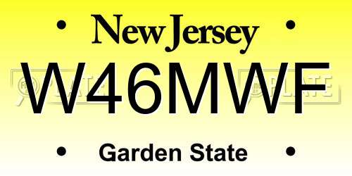 W46MWF New Jersey License Plate