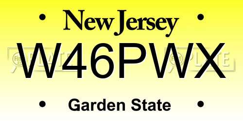 W46PWX New Jersey License Plate