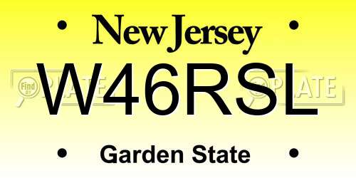 W46RSL New Jersey License Plate