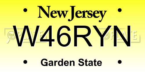 W46RYN New Jersey License Plate
