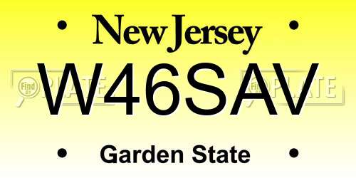 W46SAV New Jersey License Plate