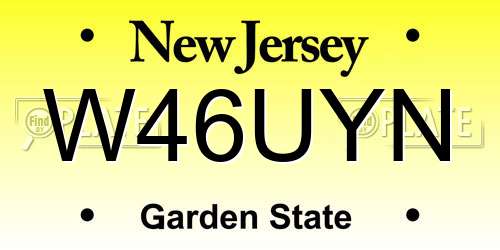 W46UYN New Jersey License Plate