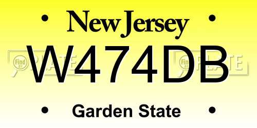 W474DB New Jersey License Plate
