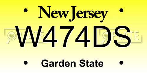 W474DS New Jersey License Plate