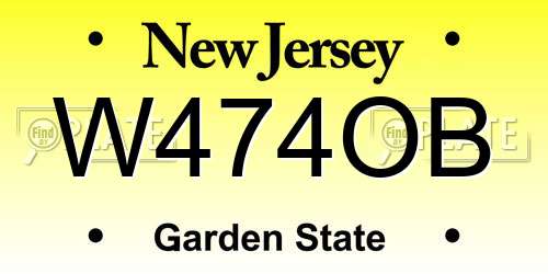 W474OB New Jersey License Plate