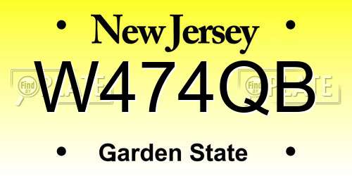 W474QB New Jersey License Plate