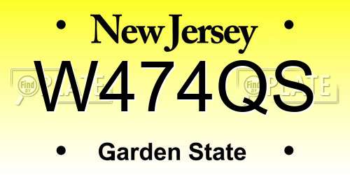 W474QS New Jersey License Plate