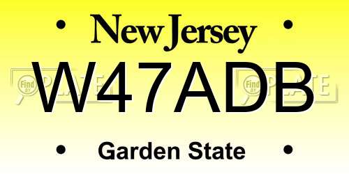 W47ADB New Jersey License Plate