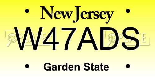 W47ADS New Jersey License Plate
