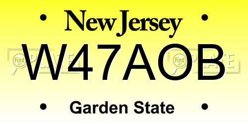 W47AOB New Jersey License Plate