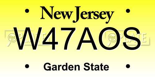 W47AOS New Jersey License Plate
