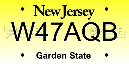 W47AQB New Jersey License Plate