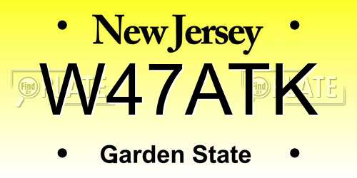W47ATK New Jersey License Plate
