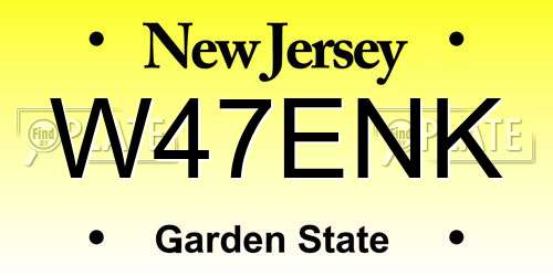 W47ENK New Jersey License Plate