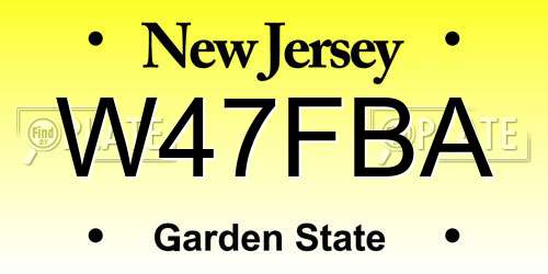 W47FBA New Jersey License Plate