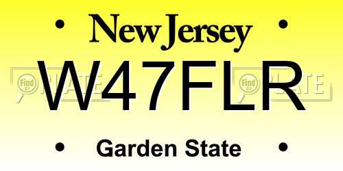 W47FLR New Jersey License Plate