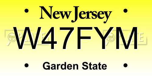 W47FYM New Jersey License Plate