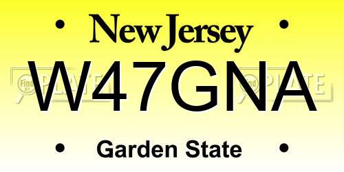 W47GNA New Jersey License Plate