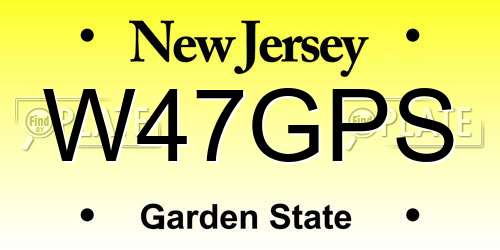 W47GPS New Jersey License Plate