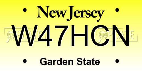 W47HCN New Jersey License Plate