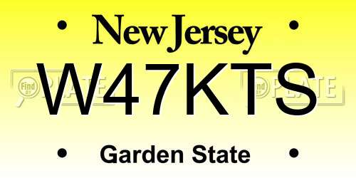 W47KTS New Jersey License Plate