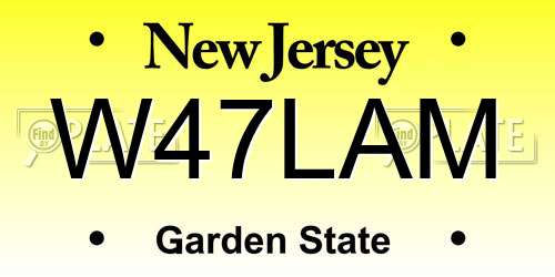 W47LAM New Jersey License Plate