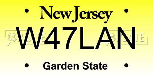 W47LAN New Jersey License Plate