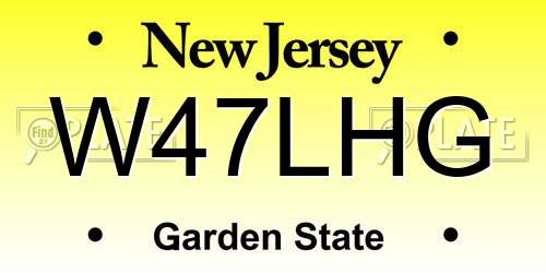 W47LHG New Jersey License Plate