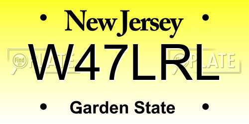 W47LRL New Jersey License Plate
