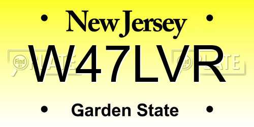 W47LVR New Jersey License Plate