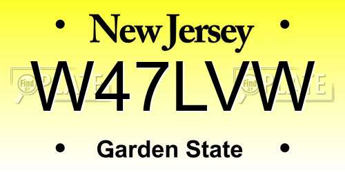 W47LVW New Jersey License Plate