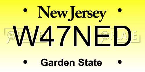 W47NED New Jersey License Plate