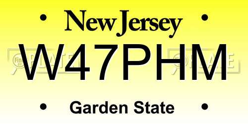 W47PHM New Jersey License Plate