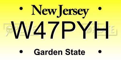 W47PYH New Jersey License Plate