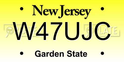 W47UJC New Jersey License Plate