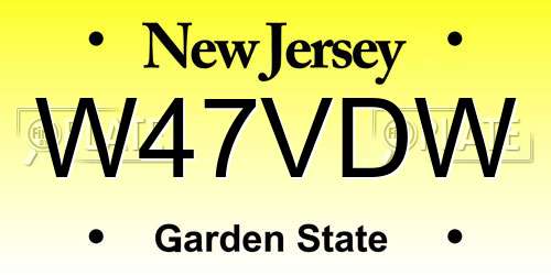 W47VDW New Jersey License Plate