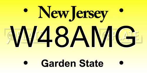W48AMG New Jersey License Plate