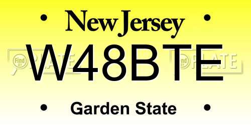 W48BTE New Jersey License Plate