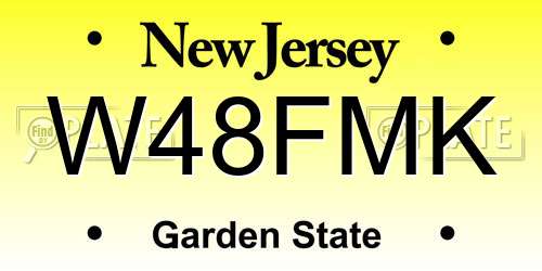 W48FMK New Jersey License Plate