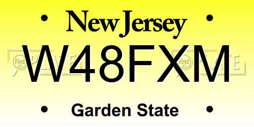W48FXM New Jersey License Plate
