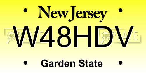 W48HDV New Jersey License Plate