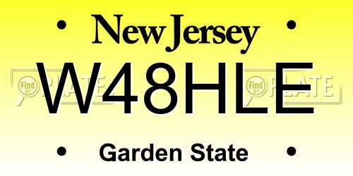 W48HLE New Jersey License Plate
