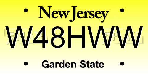 W48HWW New Jersey License Plate