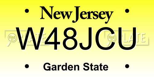 W48JCU New Jersey License Plate