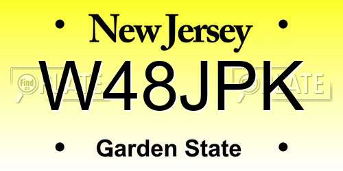 W48JPK New Jersey License Plate