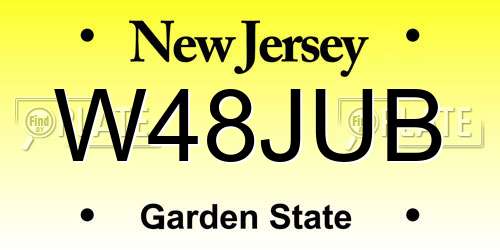 W48JUB New Jersey License Plate