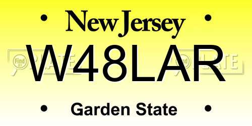 W48LAR New Jersey License Plate