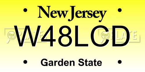 W48LCD New Jersey License Plate