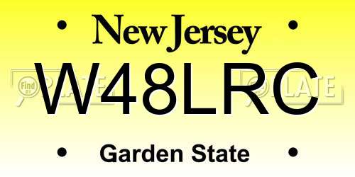W48LRC New Jersey License Plate