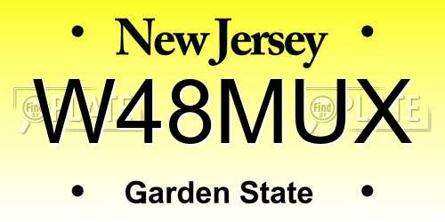 W48MUX New Jersey License Plate